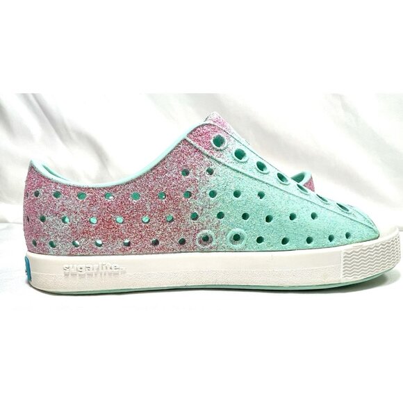 Native Jefferson Bling Sneakers, Hollywood Hydrangea Bling/Shell White, Kid Sz 9 - Picture 6 of 10